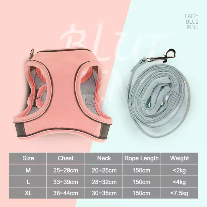 HOOPET-Chaleco con correa para gato, arnés ajustable de malla transpirable para exteriores, tirantes para el pecho, Collar impermeable - 1