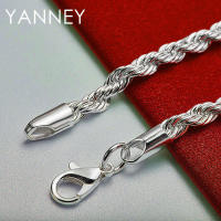 Pulsera de cadena de cuerda para hombres y mujeres, joyería de plata, 4 mm, 8 pulgadas - details 5
