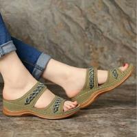 Zapatillas de tacón de cuña para mujer, zapatos informales de verano - details 7