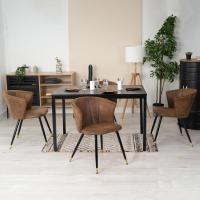 Juego de 2 Sillas de Comedor Vintage Sillón Tapizado en Gamuza con Reposabrazos Patas Metálicas para Cocina Salón - details 8