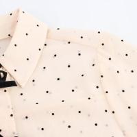 Blusa de Verano para Mujer 2025 con Cuello, Nudos de Mariposa Bordados, Mangas Largas Elegantes. - details 4