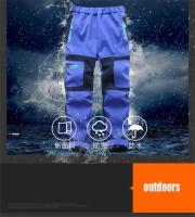 Fashion Brand Waterproof Boy Girl kids Pants Warm Trousers Sporty Climbing leggings Children Patchwork Soft Shell Outfits autumn - details 16