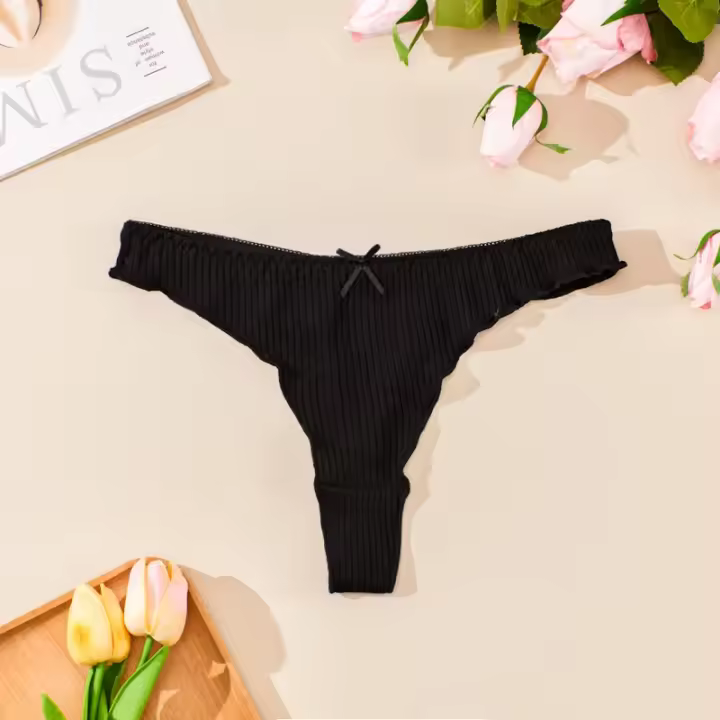Bragas de Algodón para Mujer, Tanga Sexy, Cintura Media, parte trasera en T, Ropa Interior Sin Costura, Lencería Femenina - 1