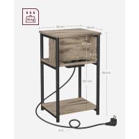 Mesa Adicional con Enchufe Mesita de Noche con 2 Tomas AC y 2 Puertos USB 30 x 34 x 58 cm - details 19