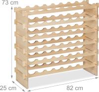 Estante Apilable 48 Botellas, Vinoteca Madera, Mueble Almacenaje Vino, 73 x 82 x 25 cm, Natural - details 3