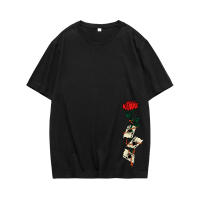 Top casual de algodón peinado de 170g con diseño de estampado creativo de póker rosa de verano unisex - details 1