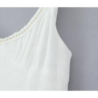 Nueva ropa de mujer europeo y americano diseño francés lado dividido delgado perla decorativa vestido largo - details 10