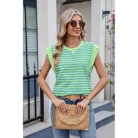 BUNO- Blusas informales holgadas a rayas para mujer, moda de verano 2025, camisas y blusas Vintage de gran tamaño para mujer, Top elegante juvenil para mujer - details 5