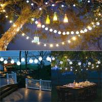 Luz Global de Energía Solar Bola de Cristal LED Impermeable para Jardín Patio Bistro Café Gazebo Fiesta de Ocio Decoración al Aire Libre por RXUNS - details 2