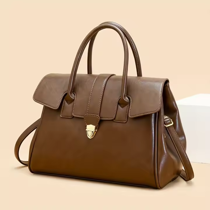 Bolso Cuadrado de Lujo Ligero Retro para Mujer Gran Capacidad con Hebilla - 1