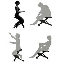 Silla neumática ergonómica para arrodillarse, taburete ajustable para corrección de postura con cuatro ruedas fáciles de enrollar, soporta hasta 250 libras - details 6