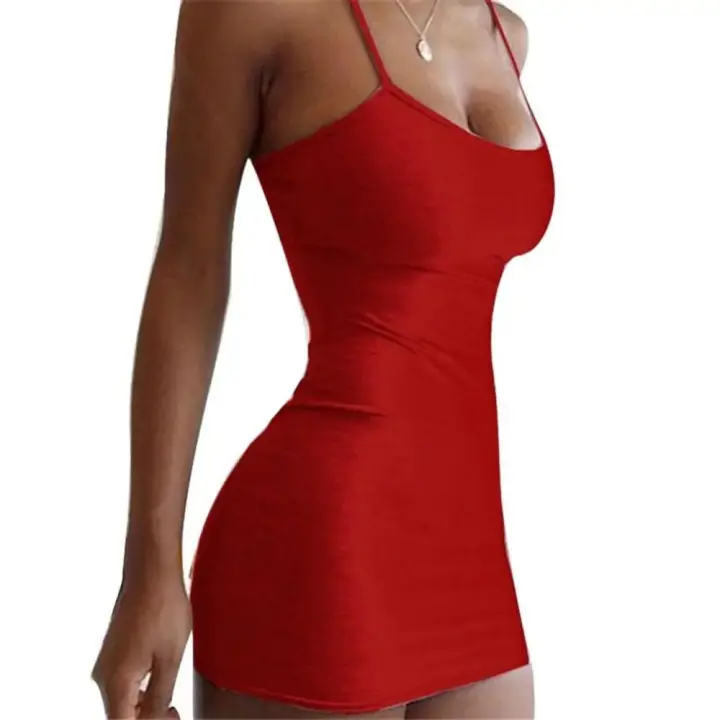 Vestido con tirantes duradero, agradable para la piel, fácil de limpiar, vestido tubo de moda. - 1