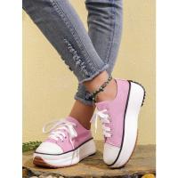 Zapatos de lona con plataforma para mujer, calzado informal con cordones, Verano - details 6