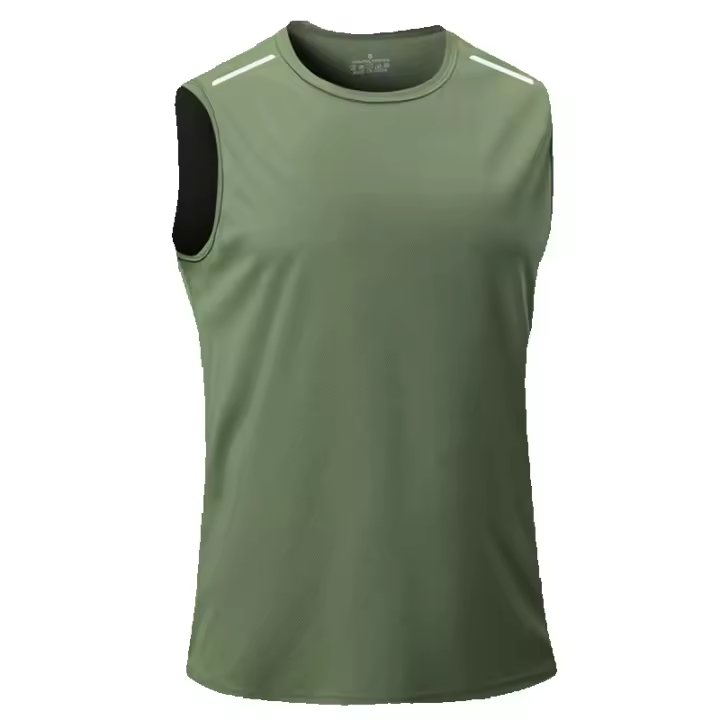 Verano speed dry sport sin mangas camiseta hombre chaleco manga corta ropa de fitness hombre - 1
