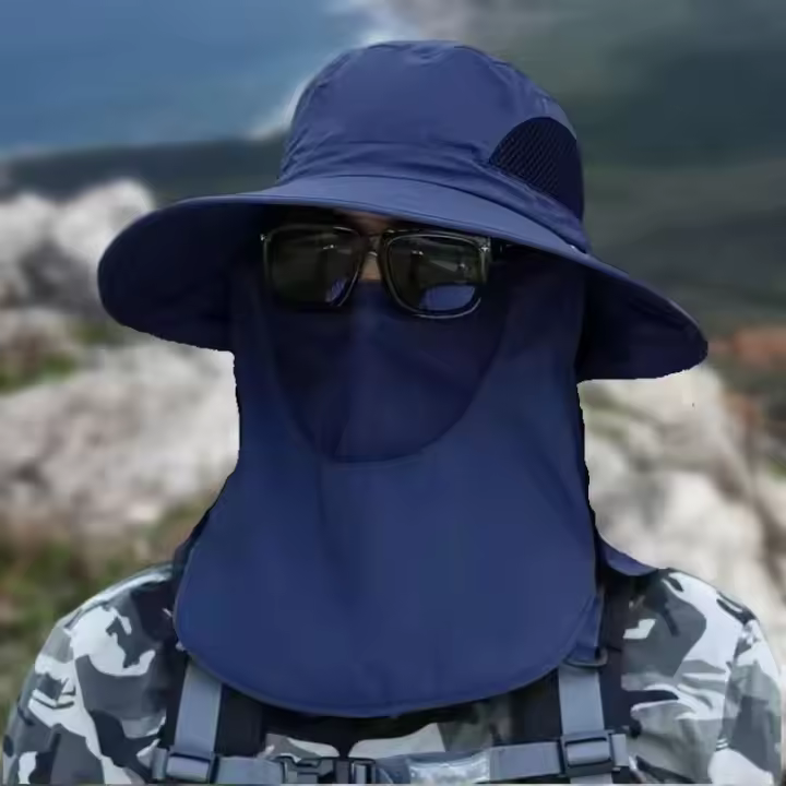 Sombreros de sol de verano con protección UV para caza al aire libre, gorra de pesca para hombres y mujeres, senderismo, Camping, visera, sombrero de pescador extraíble - 1