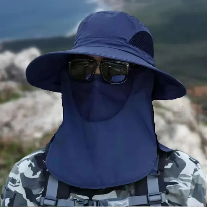 Sombreros de sol de verano con protección UV para caza al aire libre, gorra de pesca para hombres y mujeres, senderismo, Camping, visera, sombrero de pescador extraíble - 1