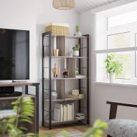 Estantería de Almacenamiento de 5 Niveles, Organizador de Oficina de Estudio, con Compartimentos, para Salón, Estilo Industrial, Marrón Rústico y Negro - details 26