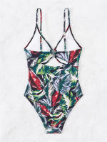 Bañador de una pieza para mujer, traje de baño ahuecado, Monokini Sexy con tirantes, ropa de playa sin espalda para verano - details 13