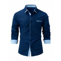 Camisa informal para hombre, camisa con cuello vuelto, a la moda - details 1
