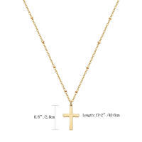 Collar Cruz EWENSOO de Metal Plateado 14K Colgante Delicado con Caja Collar Simple y Lindo para Mujeres - details 7