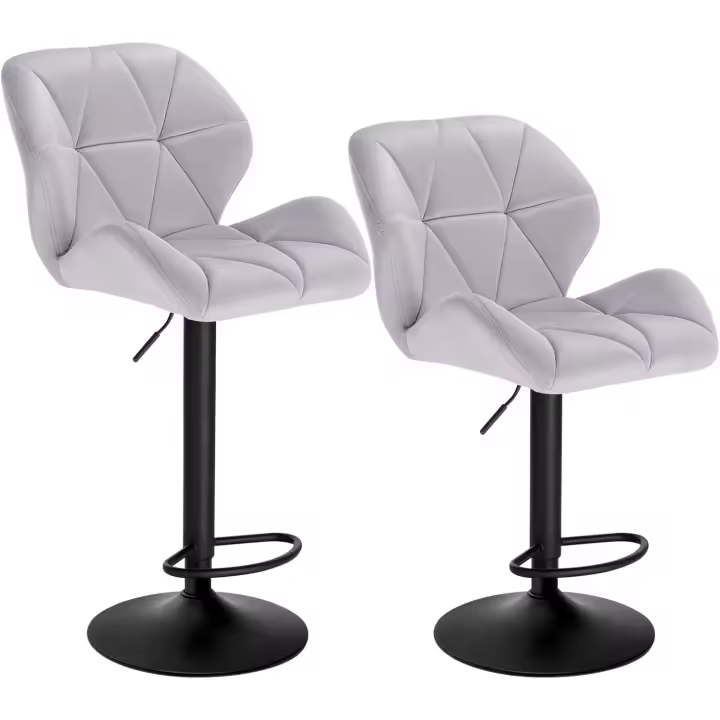 2X Taburete de Bar con Respaldo Sillas de Bar Regulables en Altura, con Asiento Acolchado Terciopelo Sillas Giratorias Muebles Cocina Silla de Comedor Verde Oscuro - 1