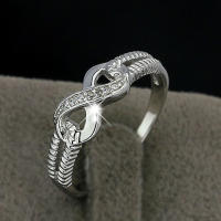 Anillo Eterno De Letras Suertudas En Forma De 8 Para Mujer Plata De Ley 925 Con Circonita AAA Joyería De Boda Regalo Para Mujeres - details 1