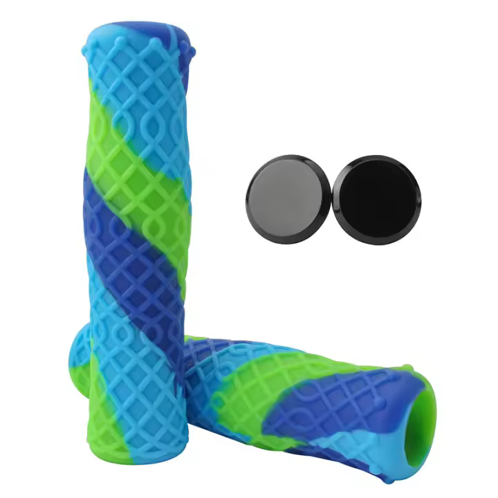 Cubierta de agarre para manillar de bicicleta, Gel de sílice, antideslizante, amortiguación, resistente al desgaste, para bicicleta de montaña y carretera, plegable, color verde - 1