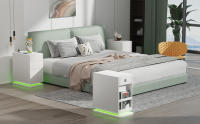 Rcynview Mesa de Noche Diseño Rectangular de Hierro Resistente a Arañazos con Iluminación LED - details 1