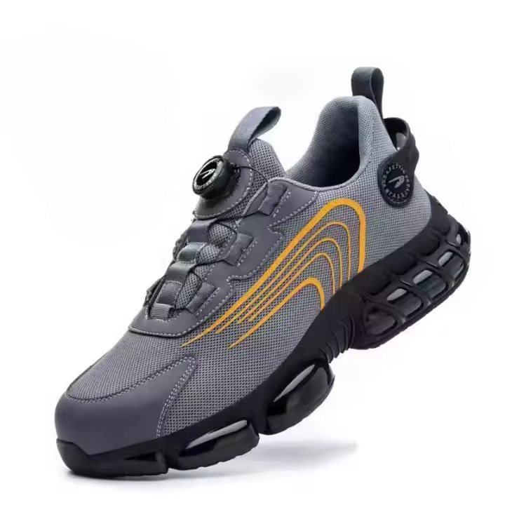 Nuevos zapatos de seguridad con botón giratorio para hombre, zapatos de trabajo antigolpes y antipinchazos, zapatos deportivos de moda para hombre, botas protectoras de seguridad para hombre - 1