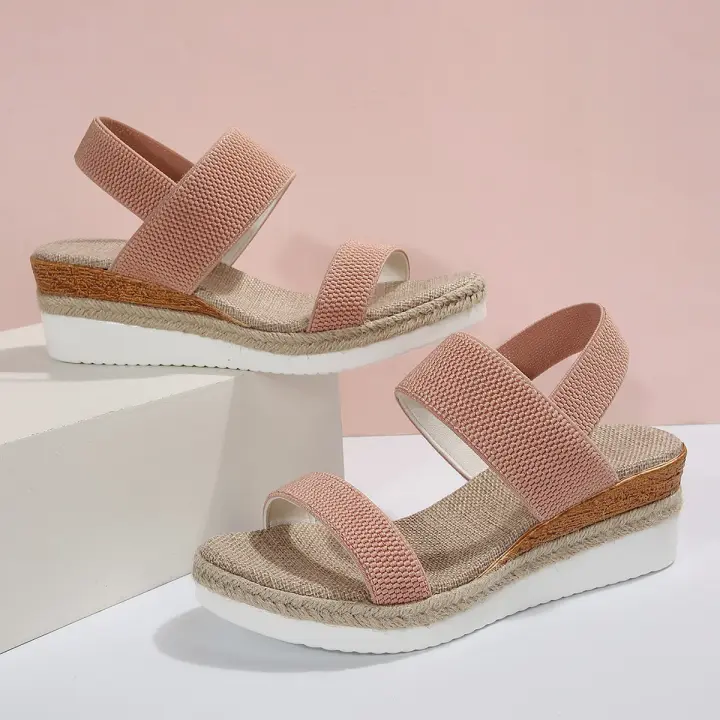 Sandalias de tacón de cuña para mujer, zapatos de moda de verano Escanea el QR para ver el artículo en tu móvil QR app 5 vendidos - 1