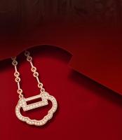 QееΙīп Pendiente pequeño Yu Yi en oro rosa de 18 quilates con diamantes - details 3