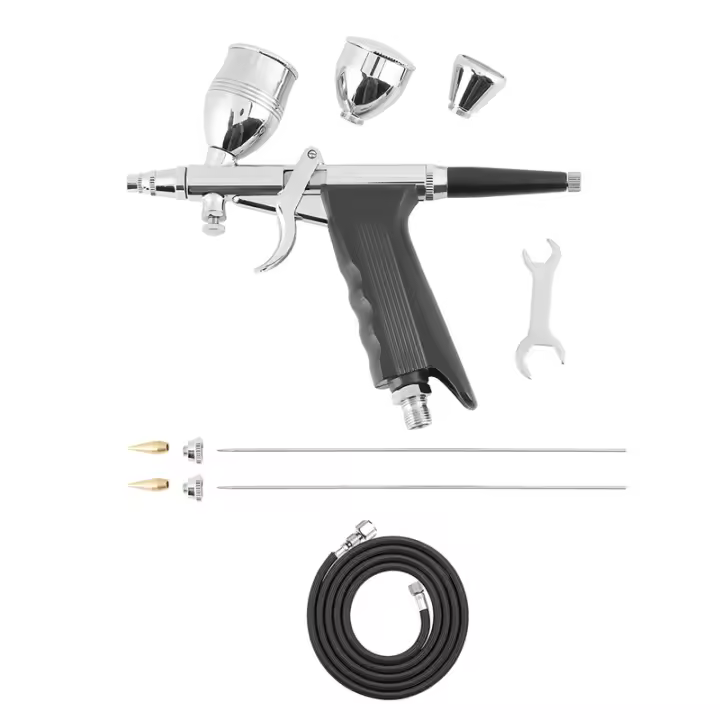 Kit de aerógrafo con gatillo de doble acción, juego de herramientas de pulverización para pintar uñas, pastel, tatuaje y maquillaje - 1