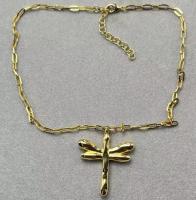 UNO DECollar Chapado en Oro de Libélula, 42 + 6cm, Collar de Moda para Mujeres, Regalo de San Valentín - details 1