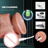 Leten Realista Telescópico Consolador Vibrador Femenino, Consoladores de Calefacción Punto G Vibradores de Estimulación Anal para Mujeres - details 4