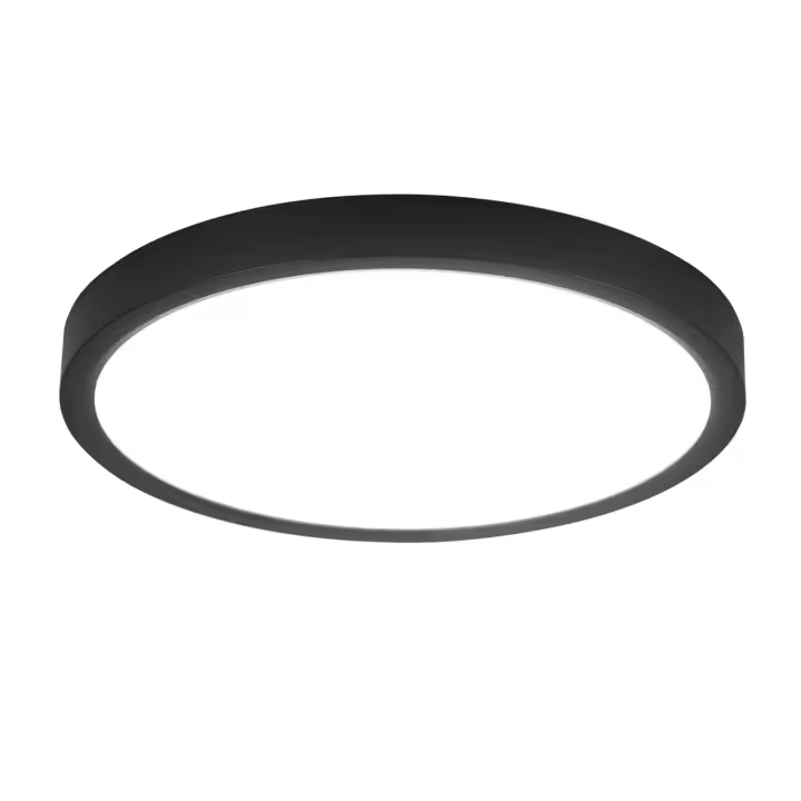 CBJKTX Lámpara de techo LED plana Ø22cm lámpara de baño blanco frío negro 15W lámpara de cocina dormitorio IP44 - 1