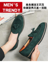 Mocasines de gamuza de gran tamaño, versión coreana de zapatos de cuero de traje de color sólido a la moda. - details 0