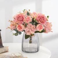 Ramo de Rosa de Seda Retro Hiedra Peonía de Flores Artificiales para Decoración de Boda en Casa - details 3