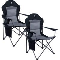 Silla de Camping Alta de 150kg Plegable, Resistente, Silla de Jardín con Bolsillo y Vasos - details 20