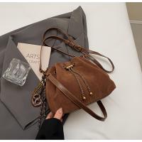 Bolso bandolera vintage para mujer - Bolso tipo cubo con correa ajustable, cierre con cordón, marrón café/negro - Bolso de mano para el día a día, formal, eventos especiales - Bolso duradero para mujer, bolso cruzado, accesorio para eventos nocturnos - details 13