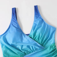 Traje de baño de una pieza de talla grande con degradado de arcoíris de nuevo estilo - details 7