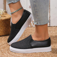 Mocasines de lentejuelas doradas brillantes para mujer, zapatillas de plataforma sin cordones de cuero Pu, zapatos planos antideslizantes informales para mujer, Otoño, 2024 - details 9