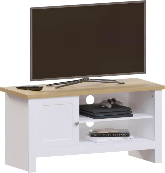 Unidad de TV Arlington, Madera de ingeniería, Blanco, 1 Puerta - 1