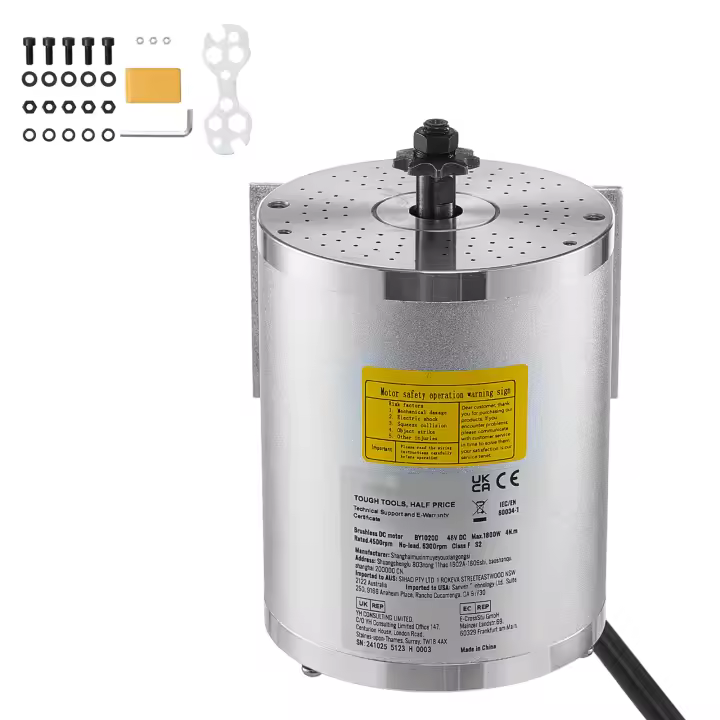 SucceBuy Motor eléctrico sin escobillas de 1800W, 48V 4500rpm para Go Karts, bicicletas eléctricas, motos de cross, motocicletas, scooters DIY - 1