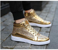 Zapatos deportivos de punta redonda para hombre, botas versátiles informales brillantes para escenario, ropa de calle al aire libre, zapatos de Skateboarding para niños - details 14