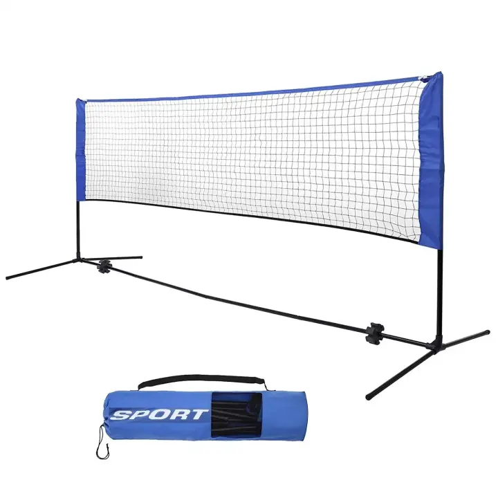 Red de tenis portátil, juego de red de bádminton con postes de acero inoxidable, red de nailon de altura ajustable con bolsa de transporte para Pickleball de voleibol - 1