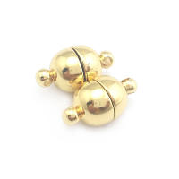 6 juegos de 5MM, 6MM, 8MM, 10MM, 18K, Color dorado, latón, bola ovalada/redonda, collar magnético, pulseras, cierres de conexión, suministros para fabricación de joyas - details 25