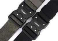 Cinturón táctico militar de nailon para hombre, accesorios de supervivencia para exteriores, hebilla magnética de liberación rápida, color negro - details 3