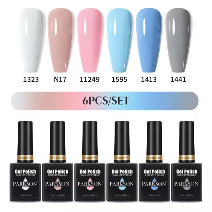 Parkson-Set de 6/8 piezas de esmalte de uñas en Gel semipermanente, barniz UV Led transparente para manicura - 1