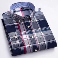 Camisas Oxford 100% algodón para hombre, nueva gran oferta, ropa informal de manga larga a rayas con botones suaves a cuadros, ropa Formal para hombre de talla grande 7XL 6XL - details 10