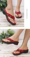 Women Snakeskin Print Toe Post Sandals Color Solid Slip On Platform Shoes Casual & Beach Summer Shoes - details 7